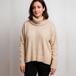Cynthia Rowley Cream Cowl Neck Sweater Roll Neck